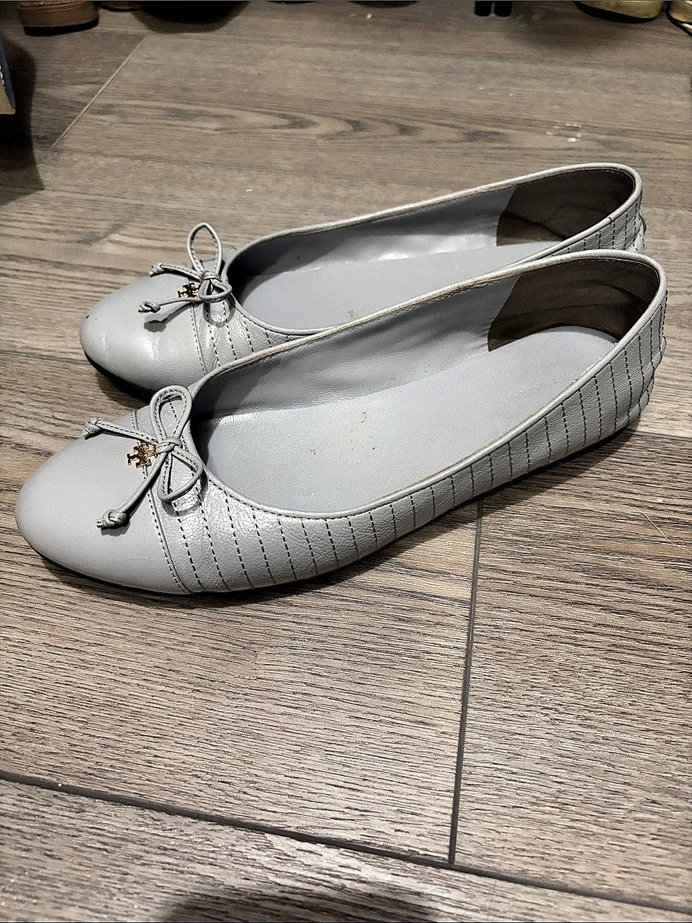 Tory Burch Gray Ballet Flats